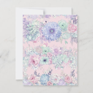 Shabby Chic Dreamy Mist Blume Kräne Pastel Ju Feiertagskarte