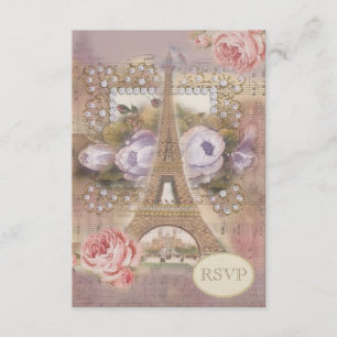 Shabby Chic Eiffel Tower UAWG RSVP Karte