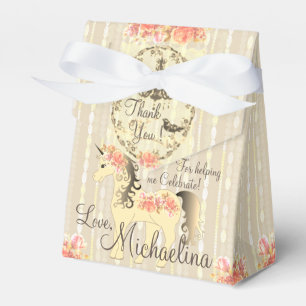 Shabby Chic Einhorn, Kronleuchter, Perlen und Rose Geschenkschachtel
