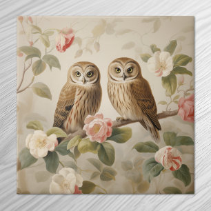 Shabby Chic Elegante Eulen Fliese