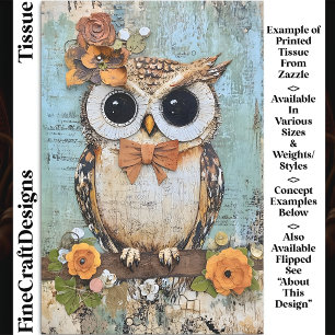 Shabby Chic Eule, Fliege, Floral DJ4L Decoupage Seidenpapier