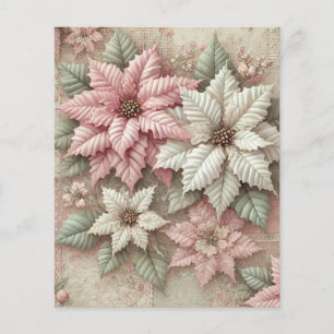 Shabby Chic Fabric Poinsettia papier de album