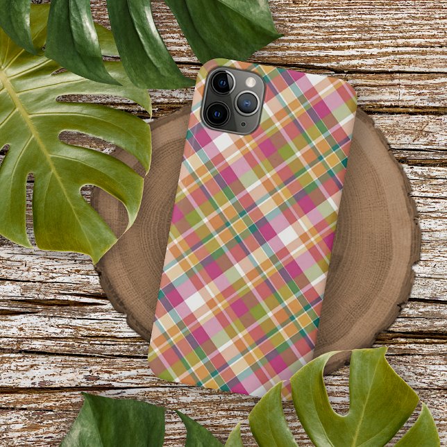 Shabby Chic Flair Madras Muster iPhone 12 Hülle (Von Creator hochgeladen)