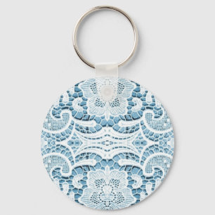 Shabby Chic Floral aqua bohemian schicke blauen Sp Schlüsselanhänger