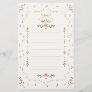 Shabby Chic Floral Coquette Schreibwaren Liniierte Briefpapier