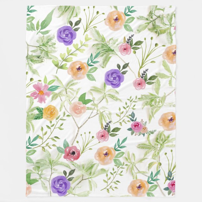 Shabby Chic Floral Fleecedecke (Vorderseite)