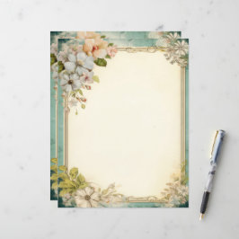 Shabby Chic Floral Junk Journal Stationery