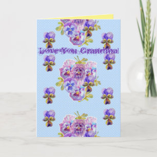 Shabby Chic Floral Love You Grand-mère Carte d'ann