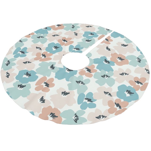 Shabby Chic Floral Pastell Green Mix Polyester Weihnachtsbaumdecke (Schrägansicht)