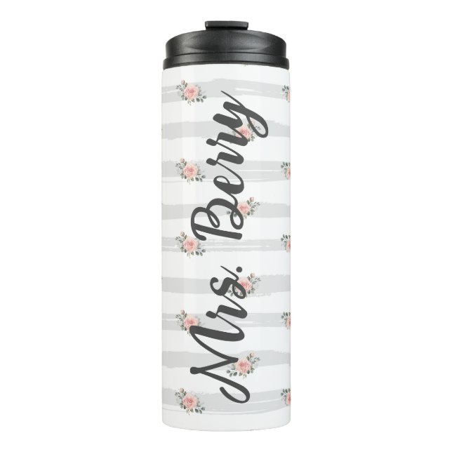Shabby Chic Floral Personalisiert Teacher Thermosbecher (Vorderseite)
