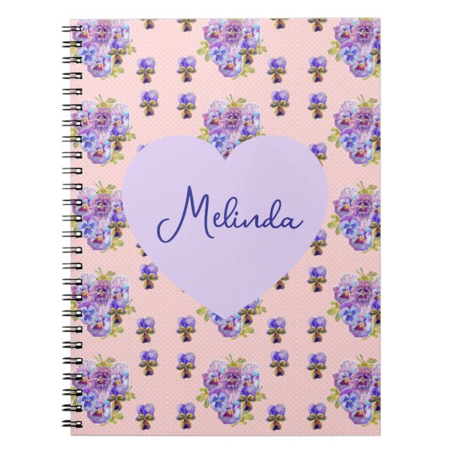 Shabby Chic Floral Polka Dot Pastel Womans Name Notizblock (Vorderseite)