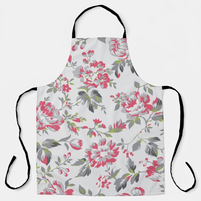 Shabby Chic Floral Rose Muster Schürze (Vorderseite)