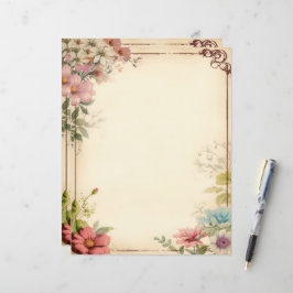 Shabby Chic Floral Scrapbook Papier