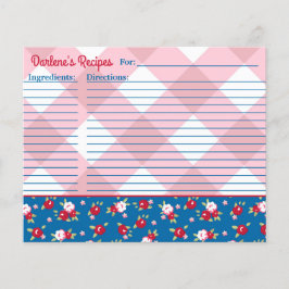 Shabby Chic floral und Kariert Personalisiert