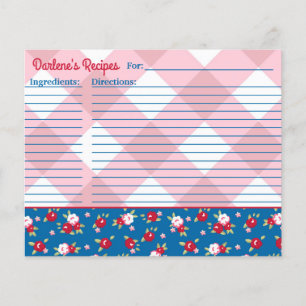 Shabby Chic floral und Kariert Personalisiert