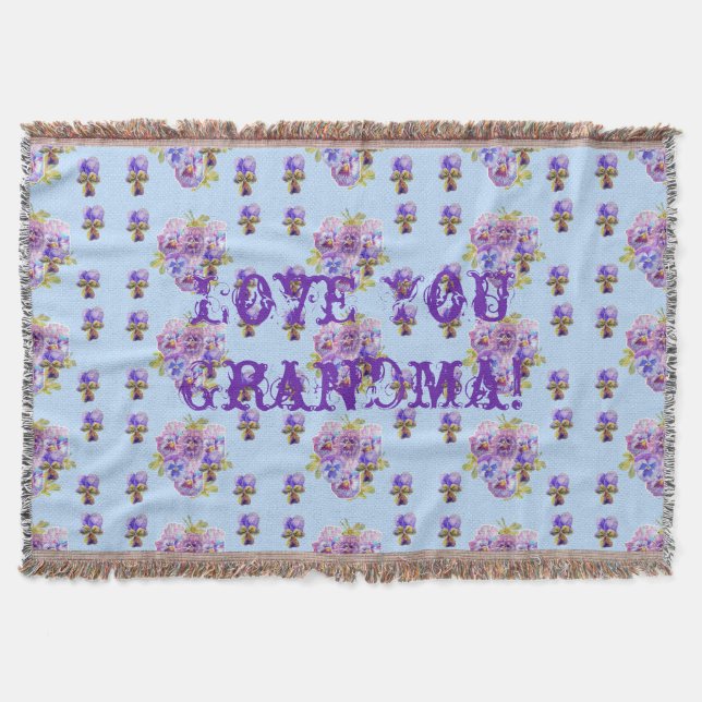 Shabby Chic florale Liebe You Oma Throw Rug Decke (Vorderseite)
