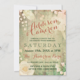 Shabby Chic Florals | Hochzeit Einladung