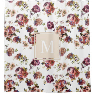 Shabby Chic Florals - Personalisiert Duschvorhang