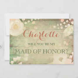 Shabby Chic Florals | Werden Sie meine Trauzeugin  Einladung