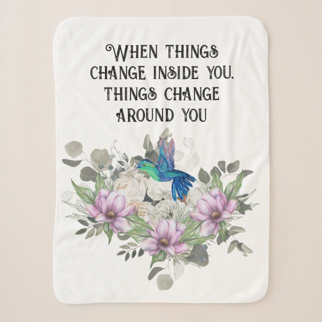 Shabby chic flowers art and selflove quote sherpadecke (Vorderseite)