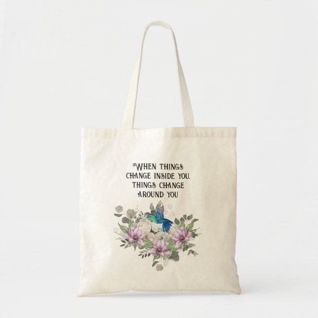 Shabby chic flowers art and selflove quote tragetasche (Vorne)