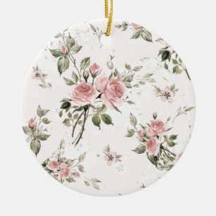 Shabby Chic, französisch chic, Vintag, blumenreich Keramik Ornament