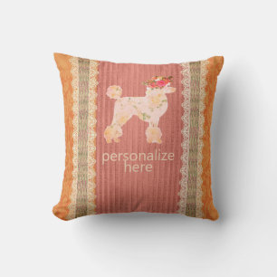 Shabby Chic French Poodle Vintag Look Kissen