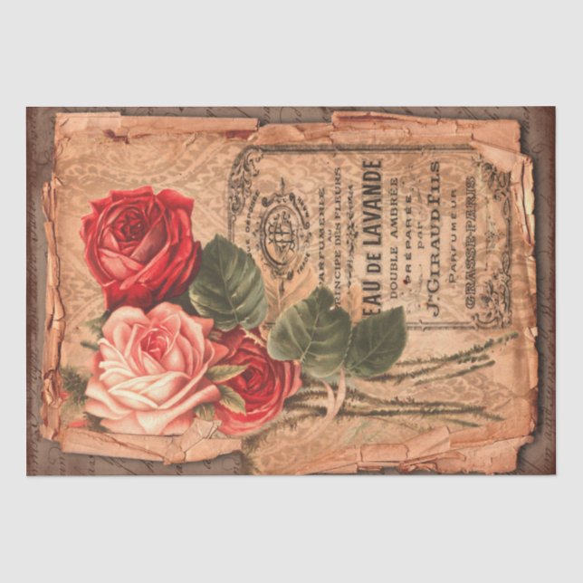 Shabby Chic für Vintage Beschriftungen/Anschlagwer Seidenpapier (Vorderseite)