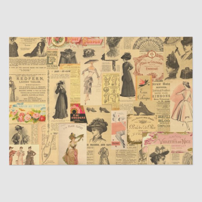 Shabby Chic für Vintage Frauenwerbung Seidenpapier (Vorderseite)