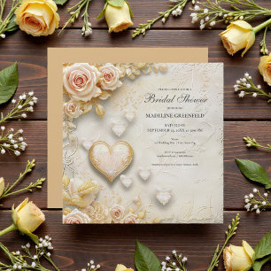 Shabby Chic Gelbe Blumige Brautparty Einladung