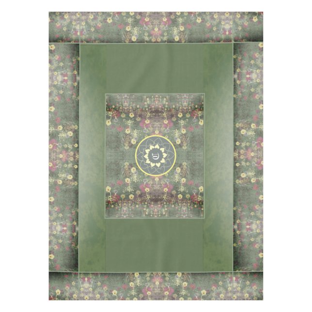 Shabby Chic, gewittert, Floral Tischdecke (Vorderseite)