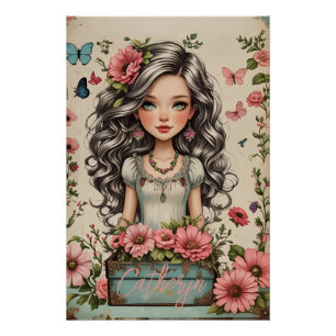 Shabby Chic Girl Poster