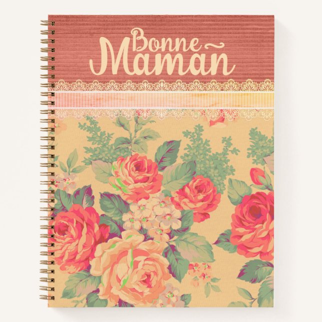 Shabby Chic Großmutter Bonne-Maman Notizbuch (Vorderseite)