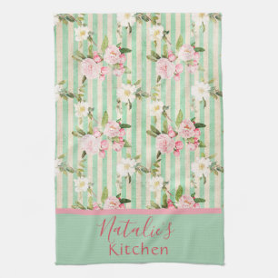 Shabby Chic Grün Weiße Streifen und Küchentücher