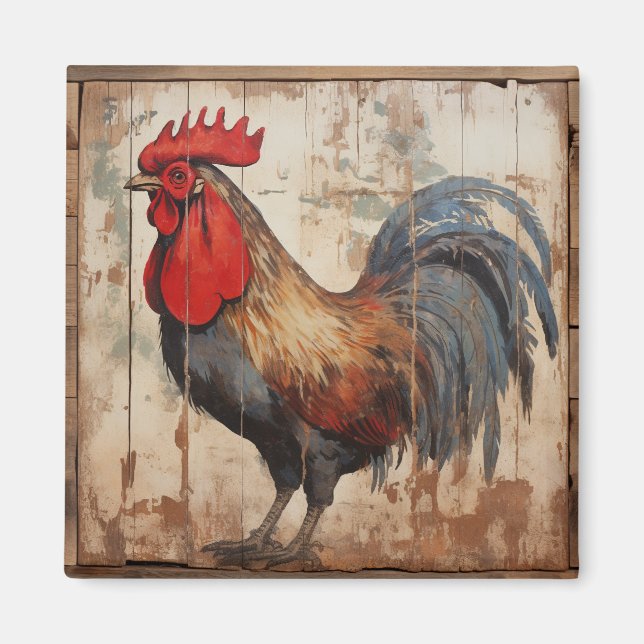 Shabby Chic Hahn Magnet (Vorne)