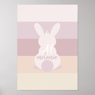 Shabby Chic-Hasen-Poster mit Namen Poster