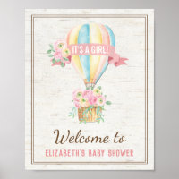Shabby Chic Heißluftballon Rosa Blumendusche
