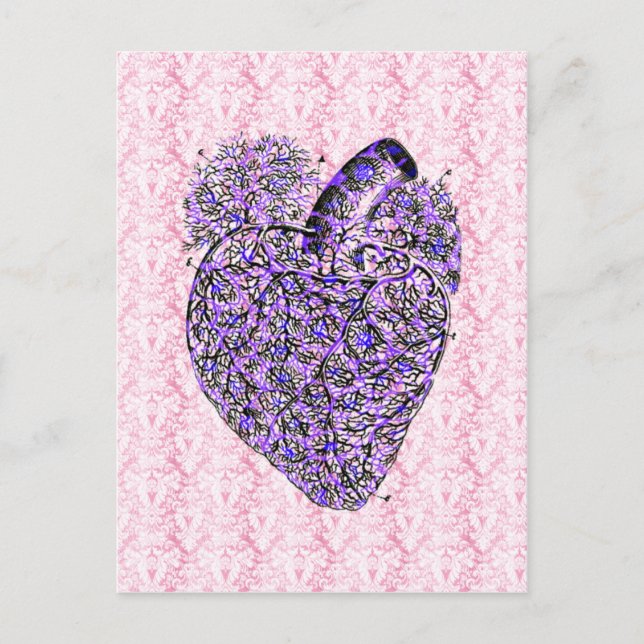 Shabby Chic Herz Postkarte (Vorderseite)