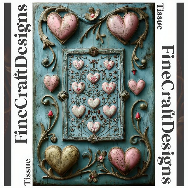 Shabby Chic Herz + Weintrauben Dekoupage Verlassen Seidenpapier (Von Creator hochgeladen)