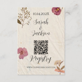 Shabby Chic Hochzeit Pressed Blume Begleitkarte