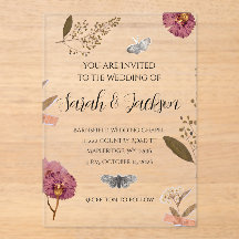 Shabby Chic Hochzeit Pressed Blume Einladung Hochz