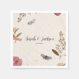 Shabby Chic Hochzeit Pressed Blume Serviette