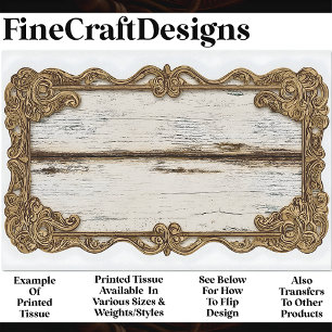 Shabby Chic Holz + Gold Scroll Rahmen AN2 Decoupag Seidenpapier