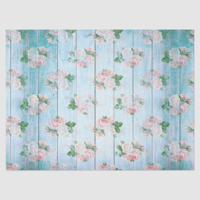 Shabby Chic Holz Serie Design 5 Seidenpapier (Vorderseite)