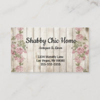 Shabby Chic-Holz-und Rosen-Geschäfts-Karte