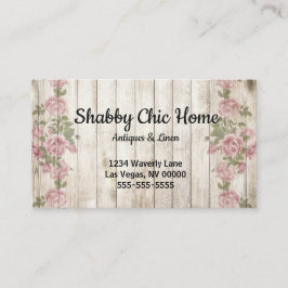 Shabby Chic-Holz-und Rosen-Geschäfts-Karte Visitenkarte