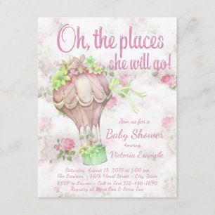 Shabby Chic Hot Air Balloon Baby shower Invitation