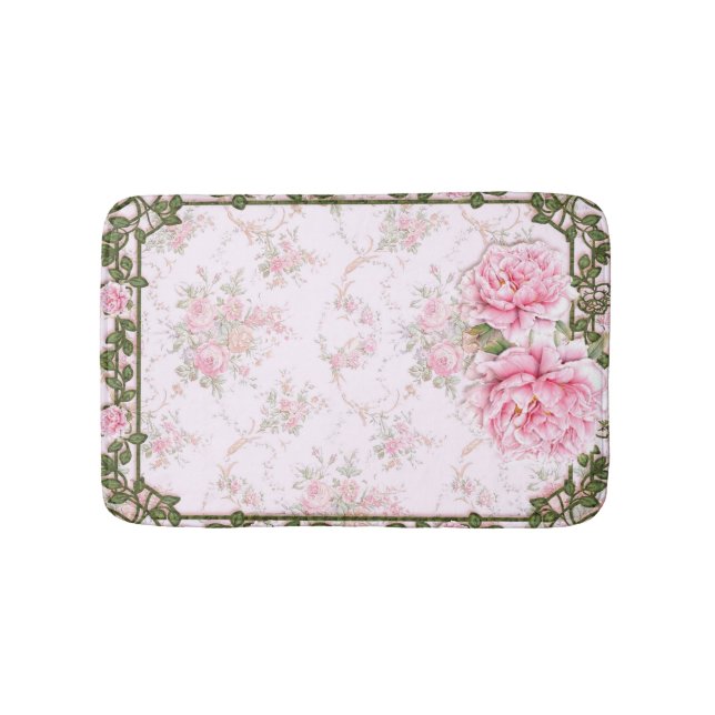 Shabby Chic Hübsch Peonies Badematte (Vorderseite)
