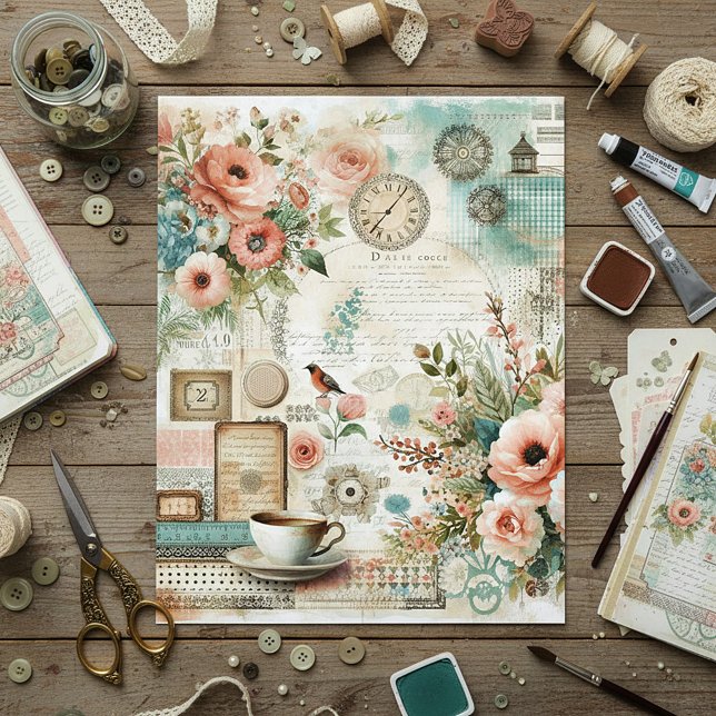 Shabby Chic-Hütte-Collage (Von Creator hochgeladen)