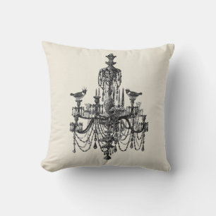 Shabby Chic Imitate Leinen Eleganter Kronleuchter Kissen